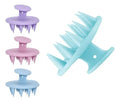 Cepillos masajeadores de cuero cabelludo de silicona en colores pastel