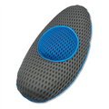 Cojín de apoyo lumbar gris con centro azul