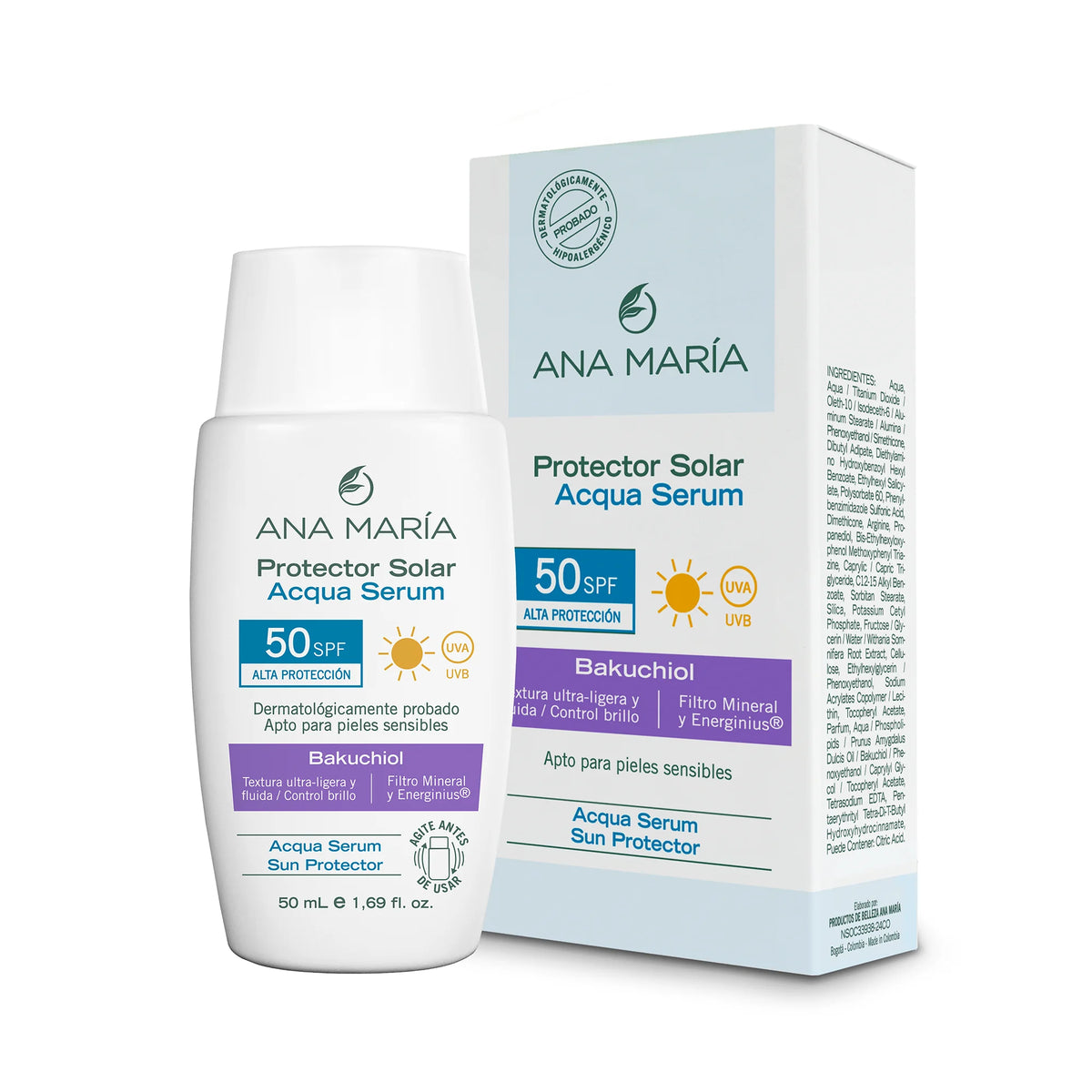Protector Solar Acqua Serum FPS 50 Ana María 50 ml