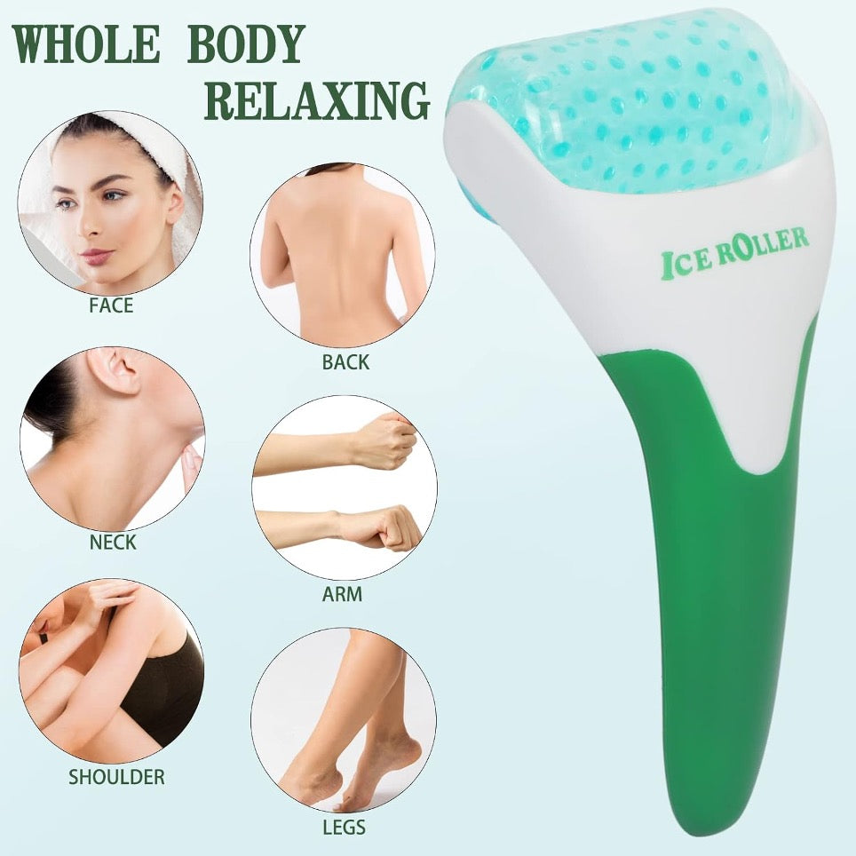 Rodillo de hielo facial en uso