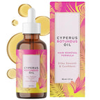 Aceite de Cyperus rotundus Caramela Beauty en frasco gotero de 60 ml con su caja
