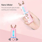 Humidificador facial portátil en uso